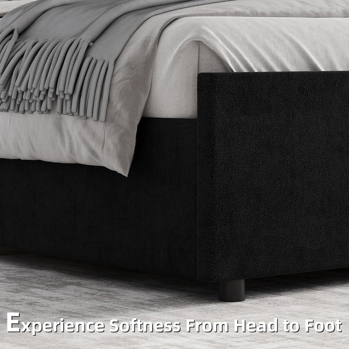 Modern Channel Tufted Velvet Bed