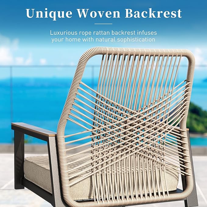 Coastal Breeze Rope Weave Patio Dining Set