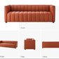 Luxe Channel Tufted Genuine Leather Sofa
