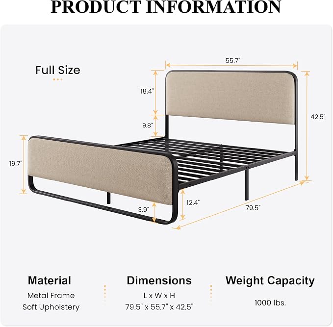 Modern Curved Upholstered Platform Bed