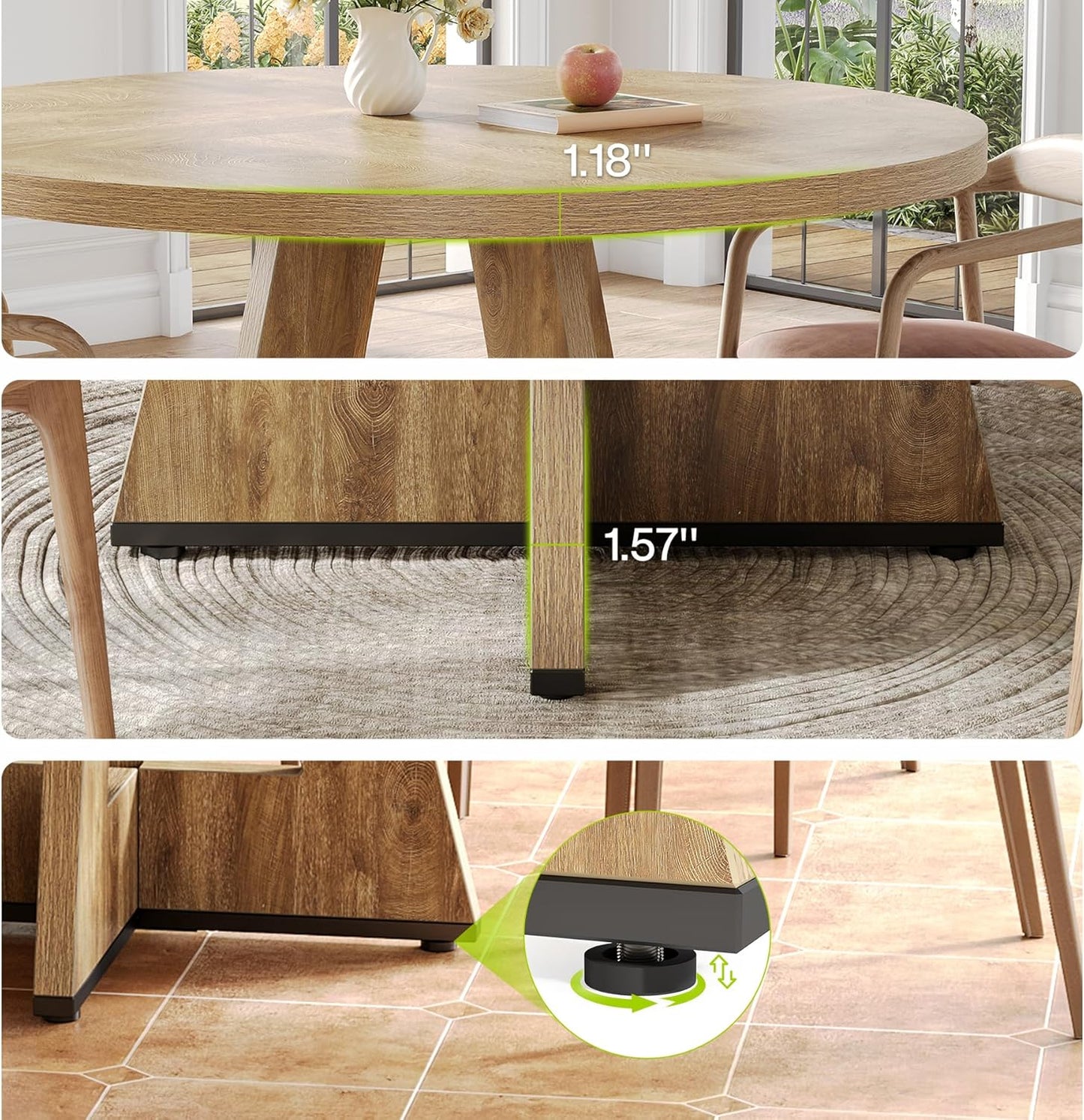 Brighton 47" Round Pedestal Dining Table