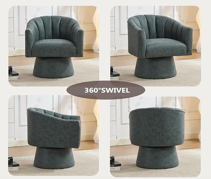 Highgate™ 360° Faux Leather Swivel Barrel Chair