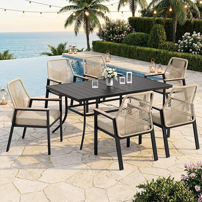 Coastal Breeze Rope Weave Patio Dining Set