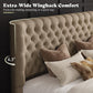 Luxe Diamond Tufted Wingback Bed