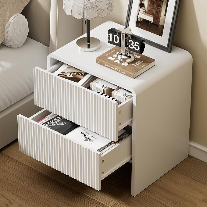 Minimalist Fluted Nightstand Set