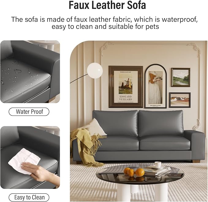 LuxeLine™ Faux Leather Sofa