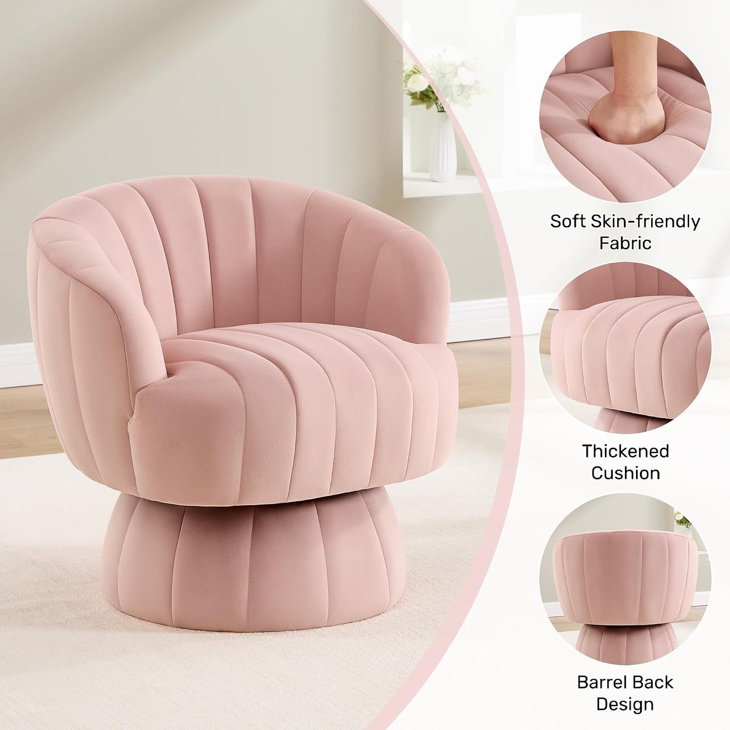 Serafina™ Velvet Swivel Accent Chair