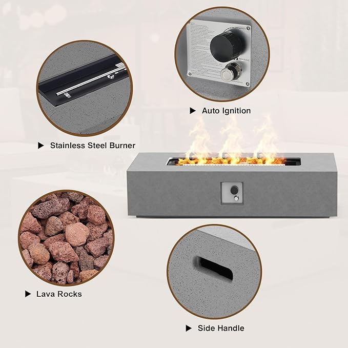 EmberLuxe Modular Fire Pit Table Set