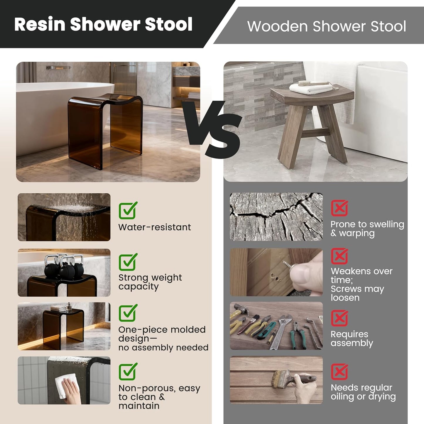 OpulentFlow Shower Stool