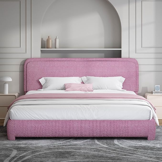 Modern Cloud Curve Bouclé Bed