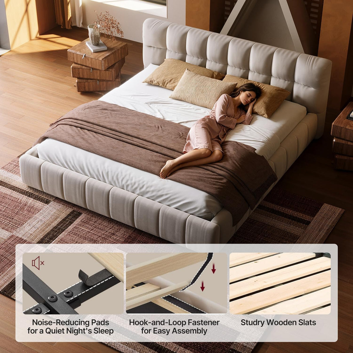 Luxe Bouclé Cloud Platform Bed