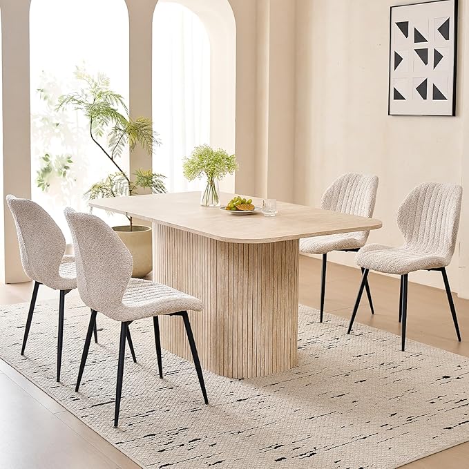 Monroe Fluted Pedestal Dining Table