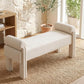 Modern Cylindrical Upholstered Linen Bench