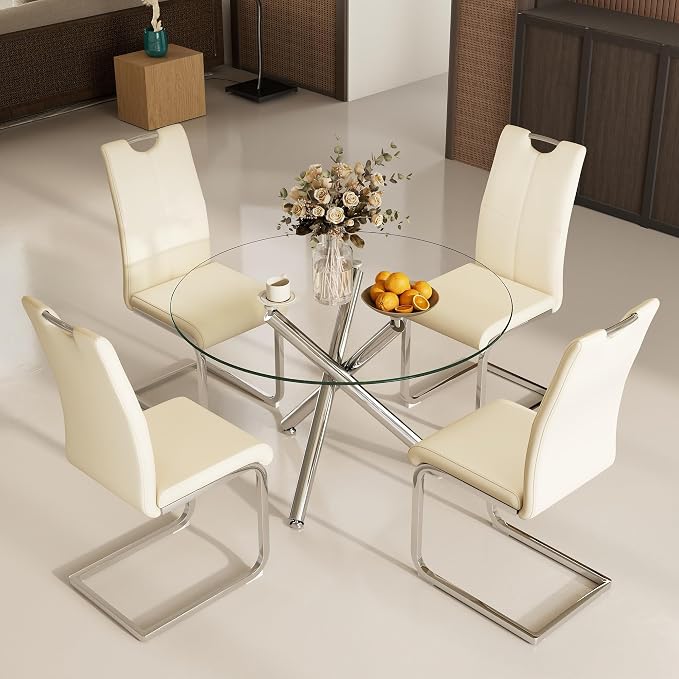 Celeste Round Glass Dining Set