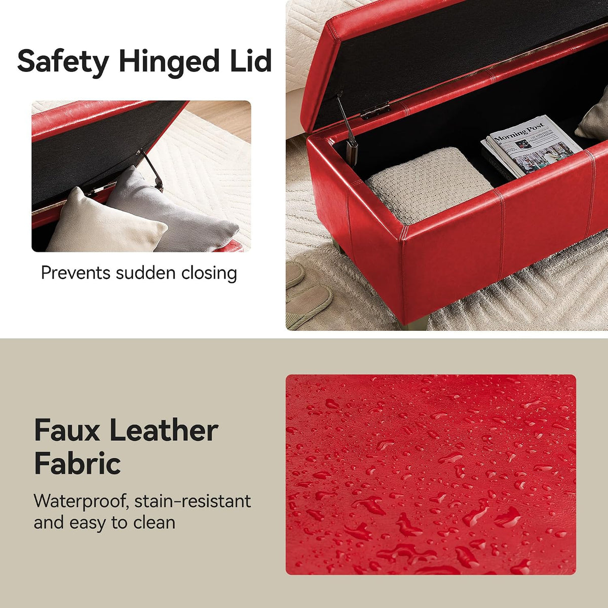 Contemporary Upholstered Storage Bench