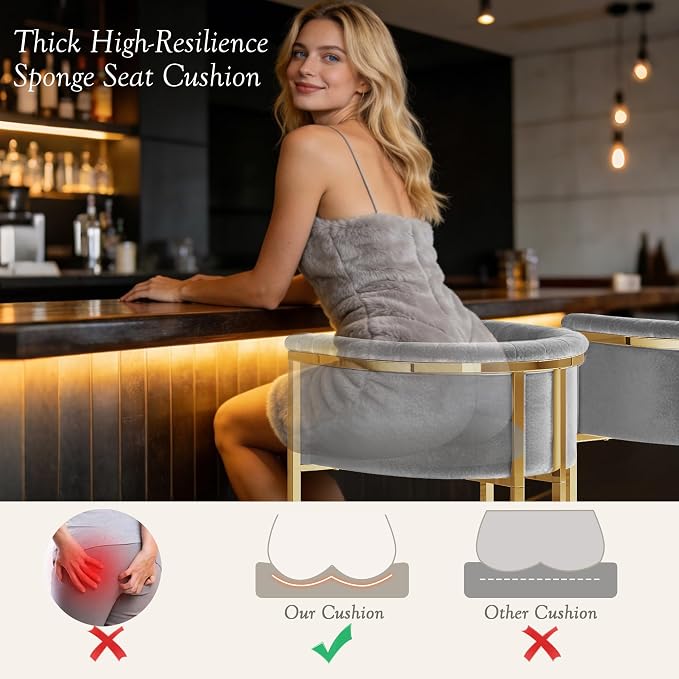 Milan Luxe Barrel Counter Stool Set