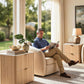 Modern Faux Travertine Nightstand Set