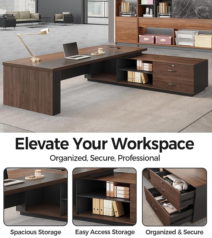 ApexGlow™ Executive L-Shaped Desk