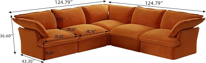 Modern Hemp Velvet Modular Sectional Sofa