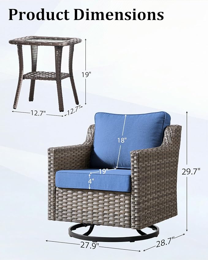 CloudComfort Swivel Patio Set