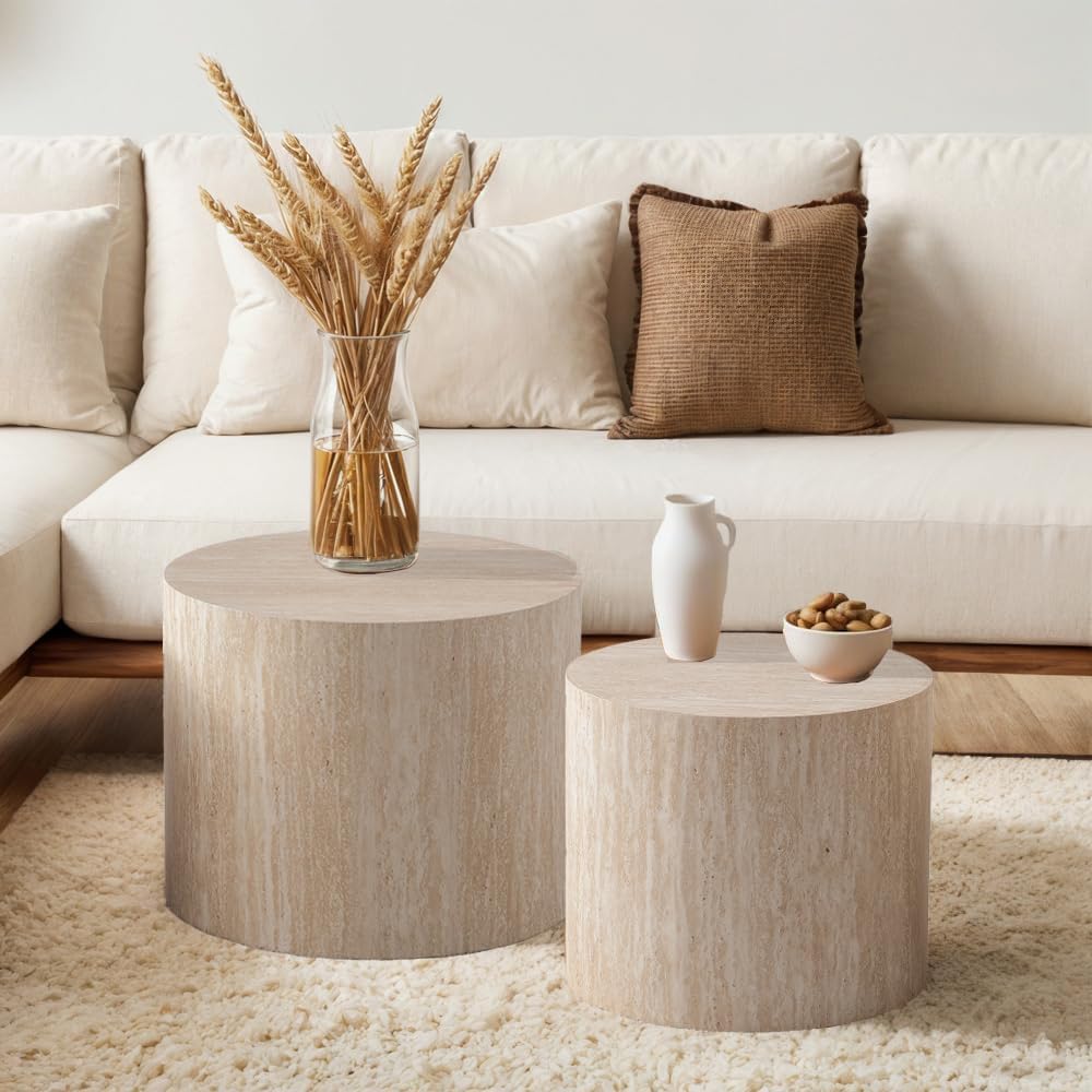 Round Nesting Coffee Table Set
