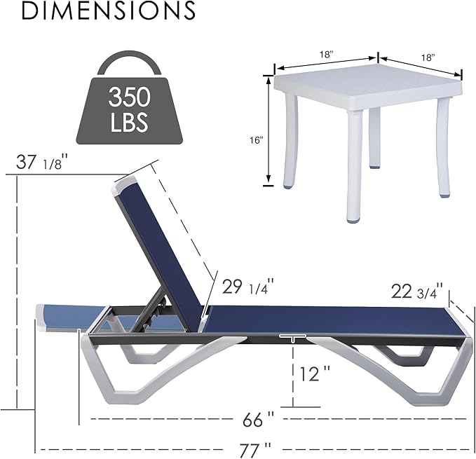 OasisFlex Aluminum Chaise Lounge