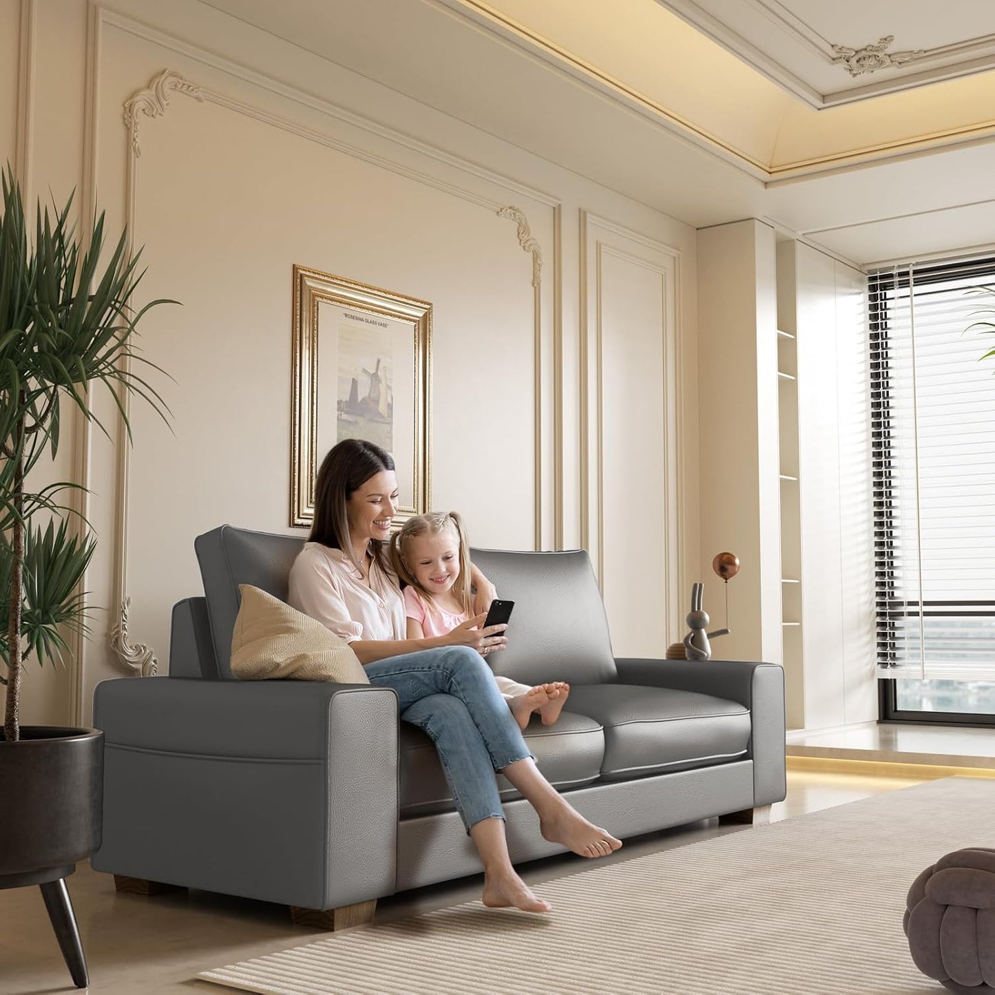 LuxeLine™ Faux Leather Sofa