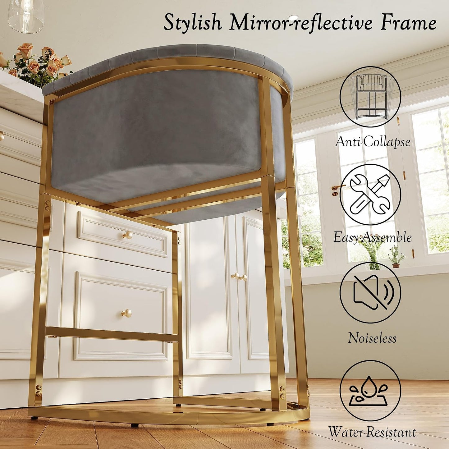 Milan Luxe Barrel Counter Stool Set