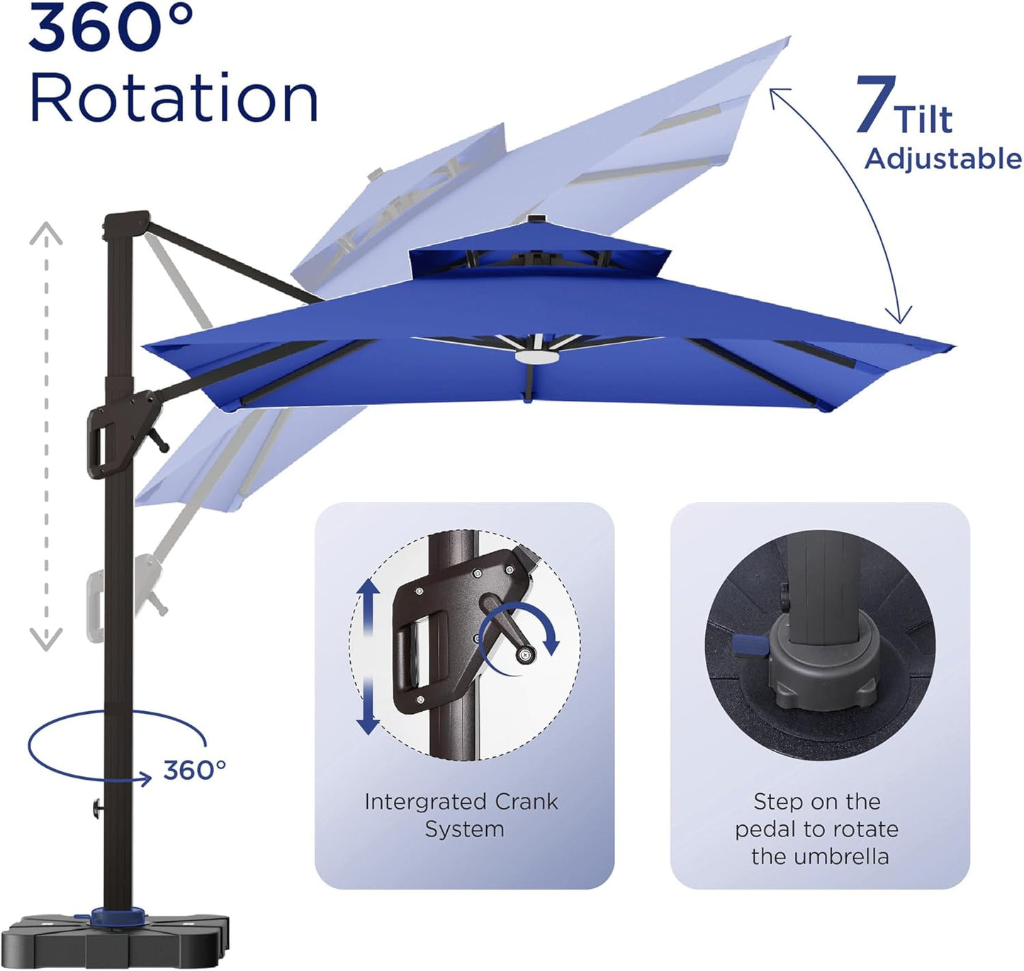 LumiShade LED Cantilever Umbrella