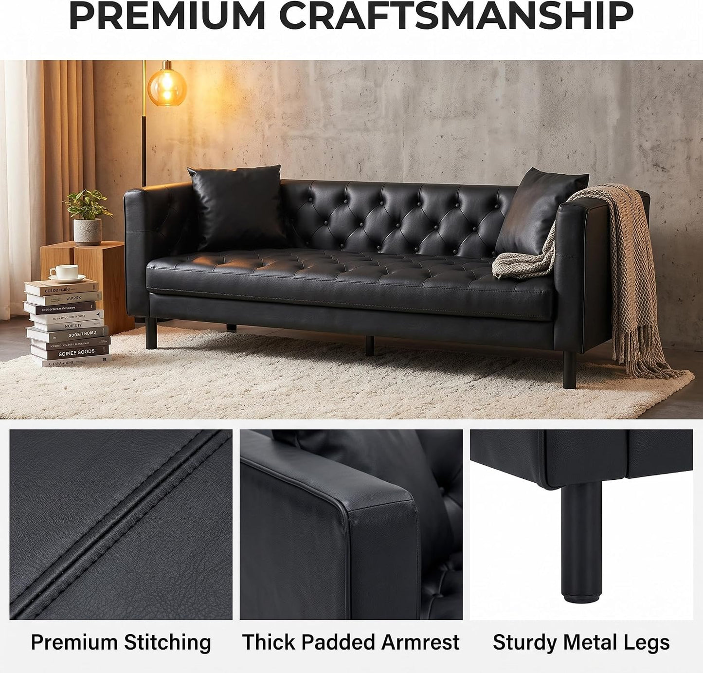 Heritage Tufted Leather Sofa