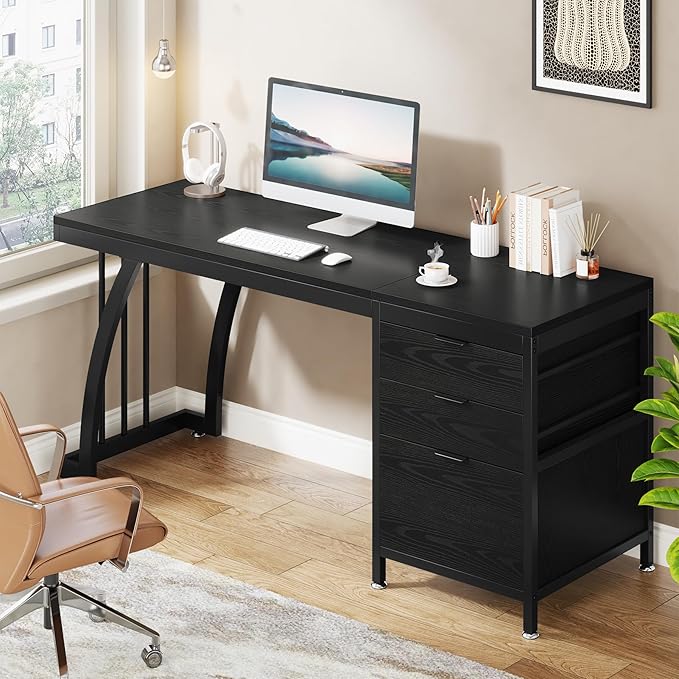 Prestige Computer Desk with Reversible File Cabinet