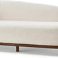 Modern Curved Bouclé Chaise Lounge