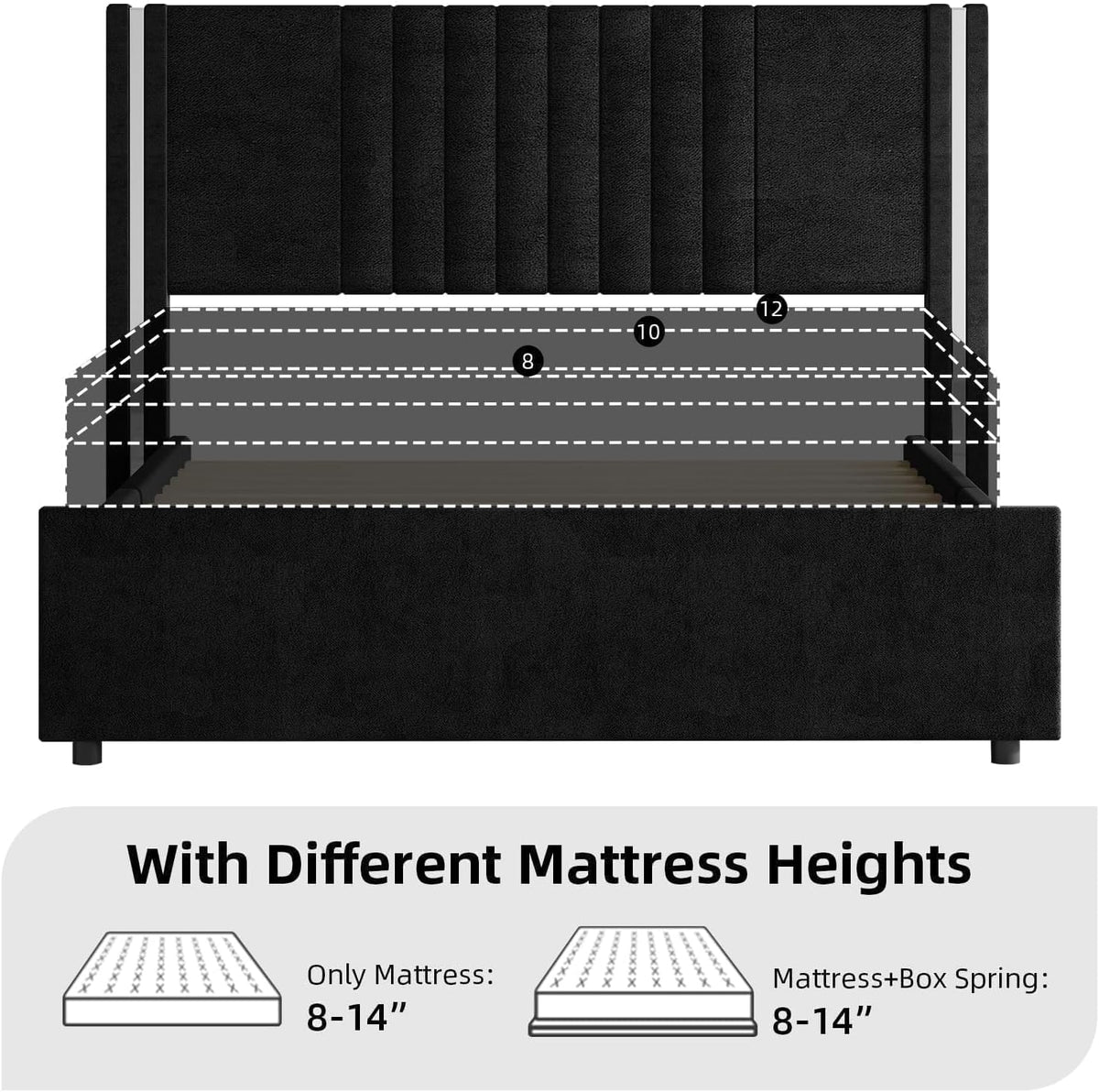 Modern Channel Tufted Velvet Bed
