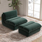 Modern Corduroy Lounge Chair with Ottoman