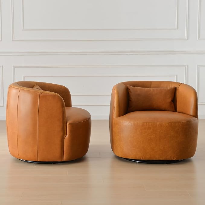 Estate Collection™ Genuine Leather Swivel Accent Chair
