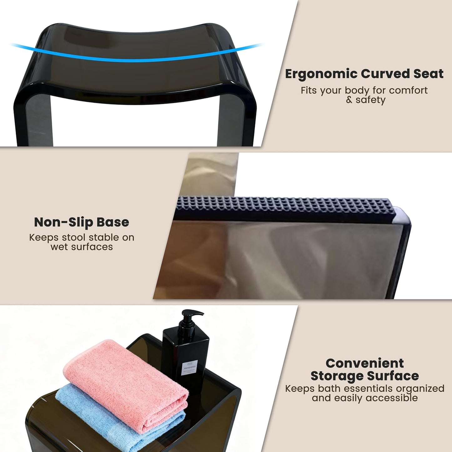 OpulentFlow Shower Stool