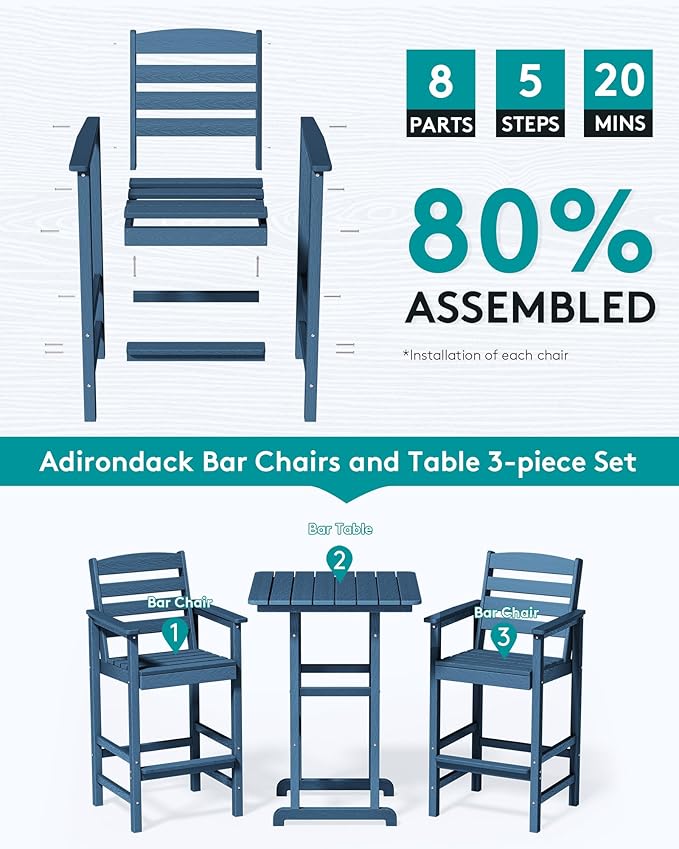 Adirondack Bar Table Set