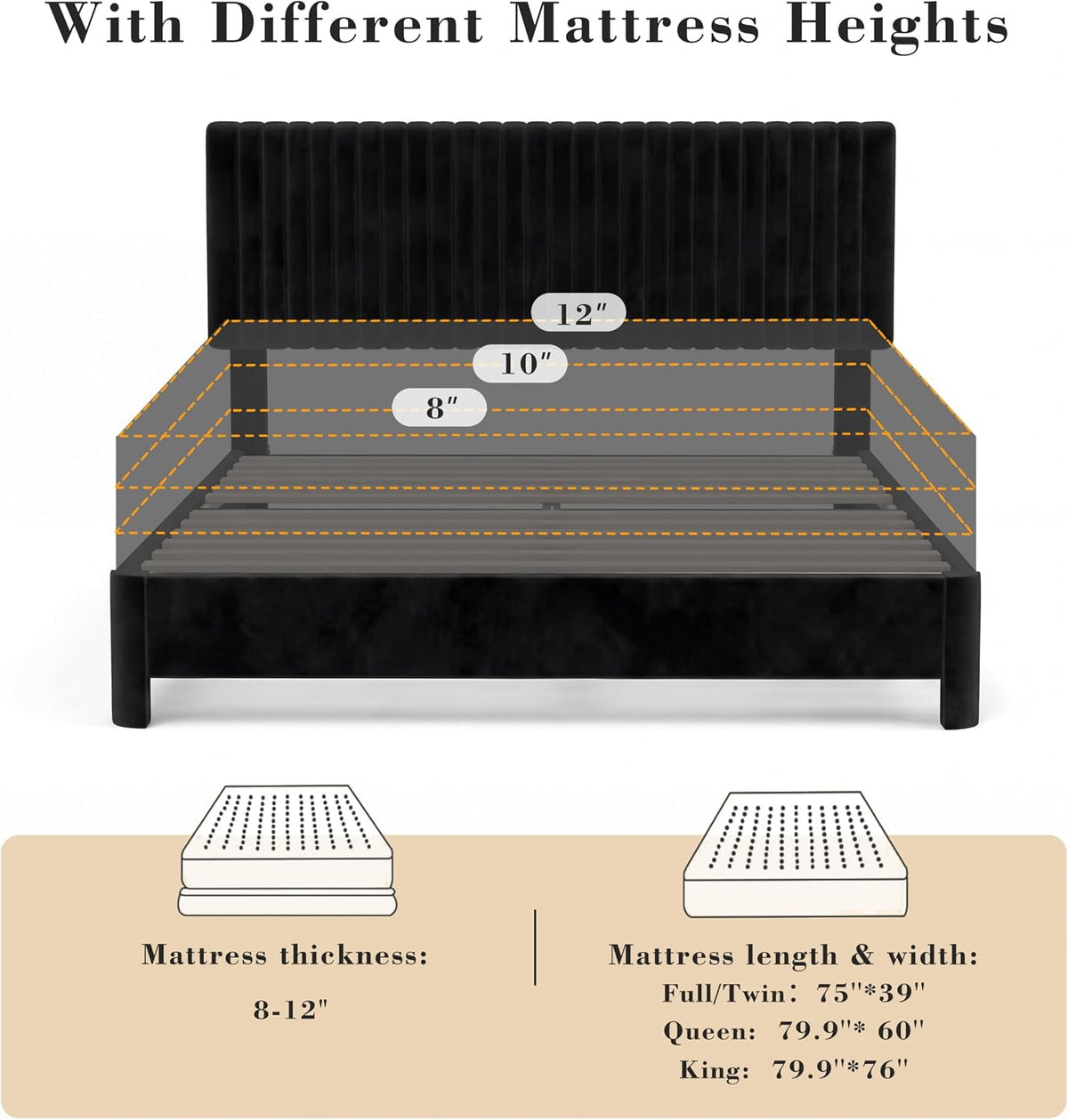 Modern Luxe Velvet Platform Bed