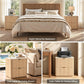 Modern Faux Travertine Nightstand Set
