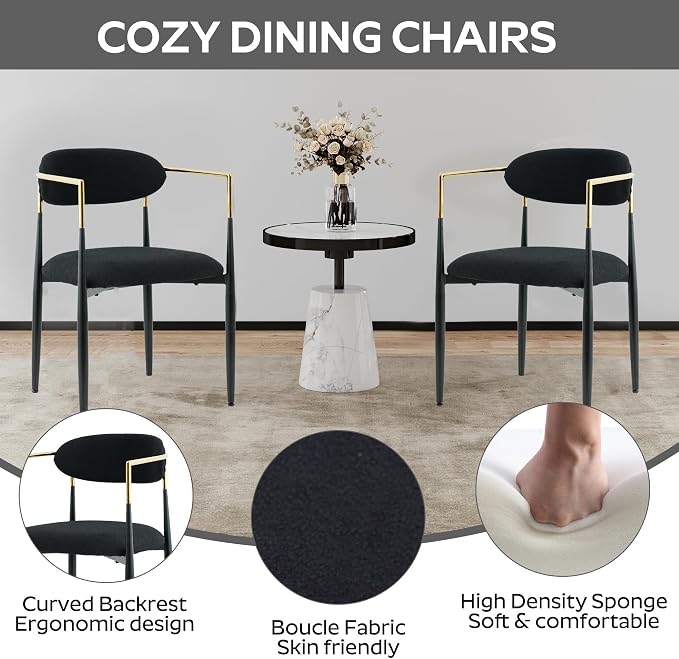 Avery Bouclé Dining Chair Set