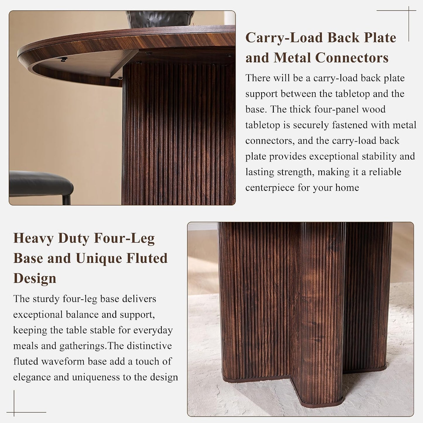 Bellamy Fluted Round Dining Table