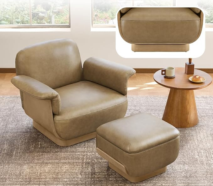 Montclair™ Leather Swivel Chair & Ottoman Set