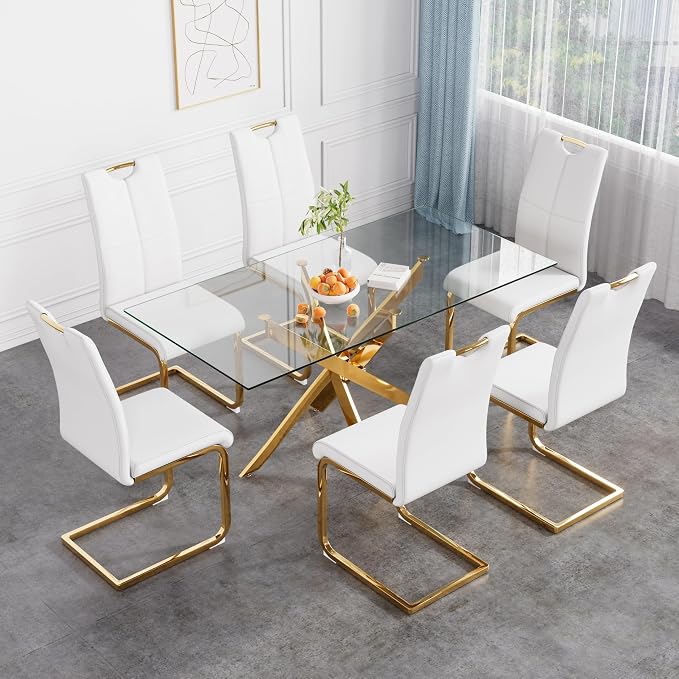 Celeste Rectangular Glass Dining Set