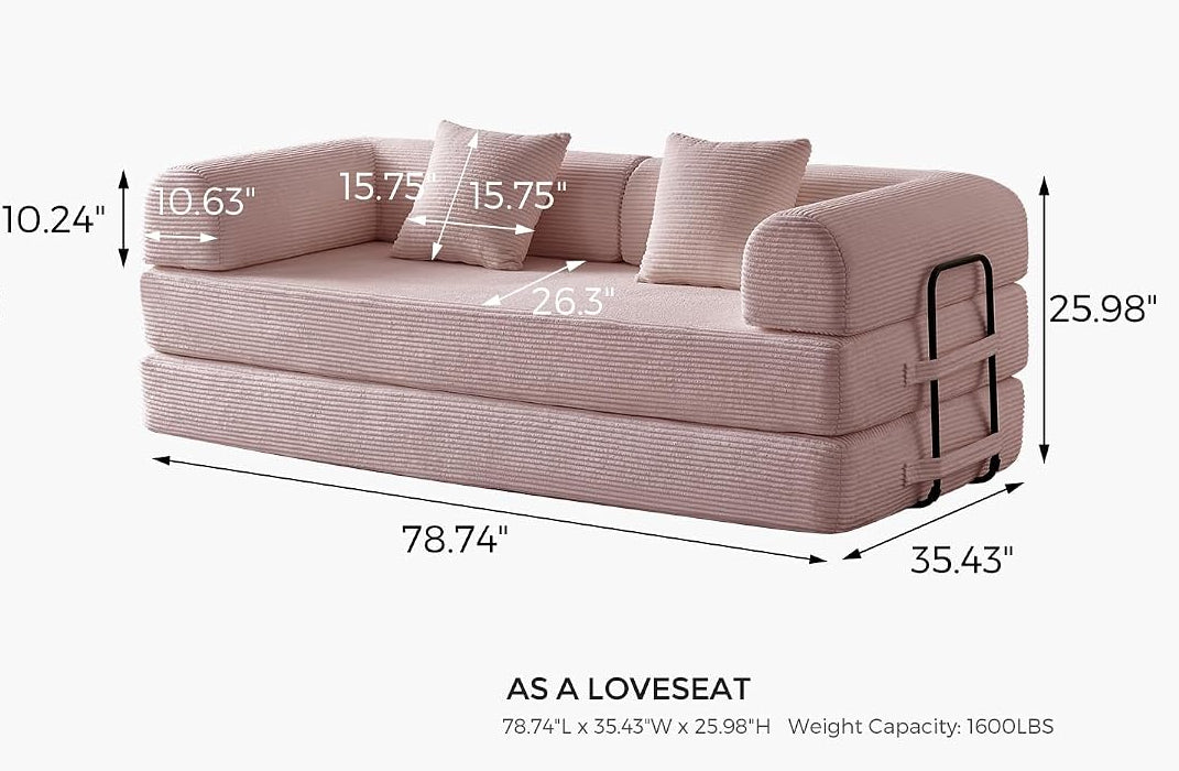 CloudRest Corduroy Sleeper Sofa Bed