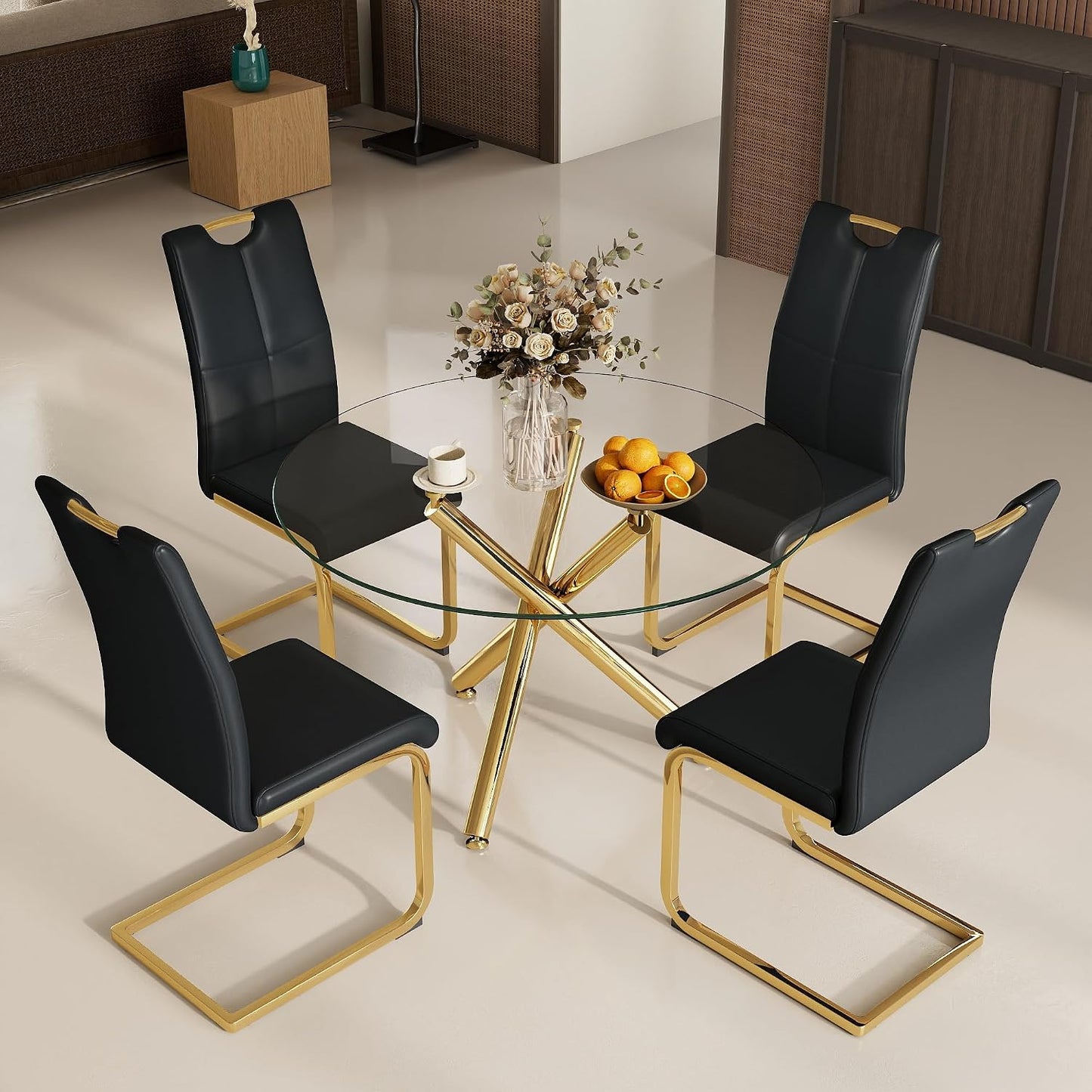 Celeste Round Glass Dining Set