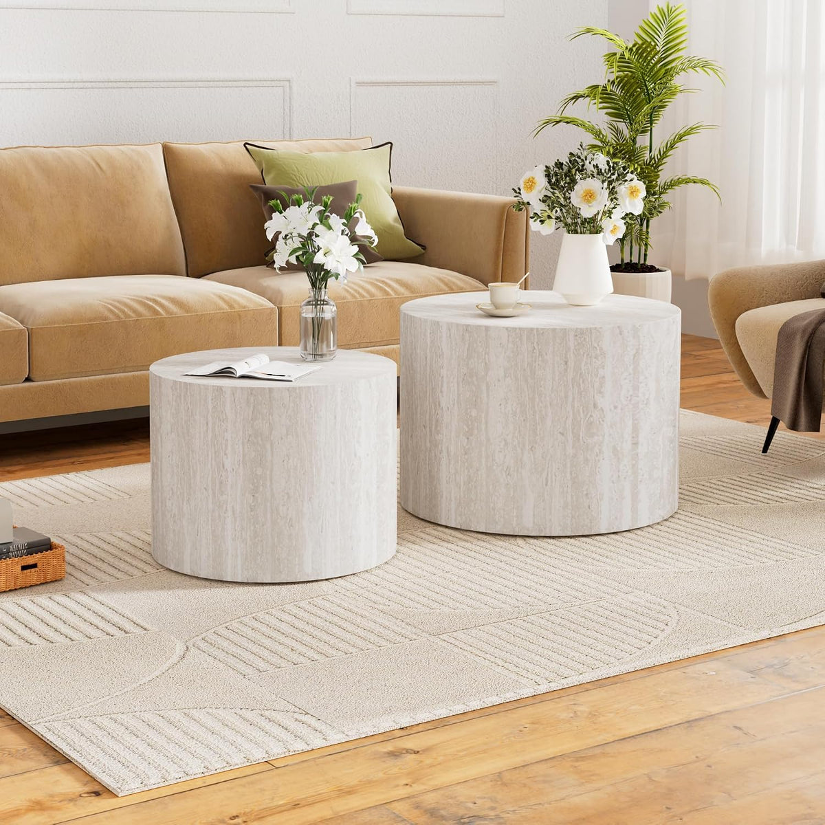 Round Nesting Coffee Table Set