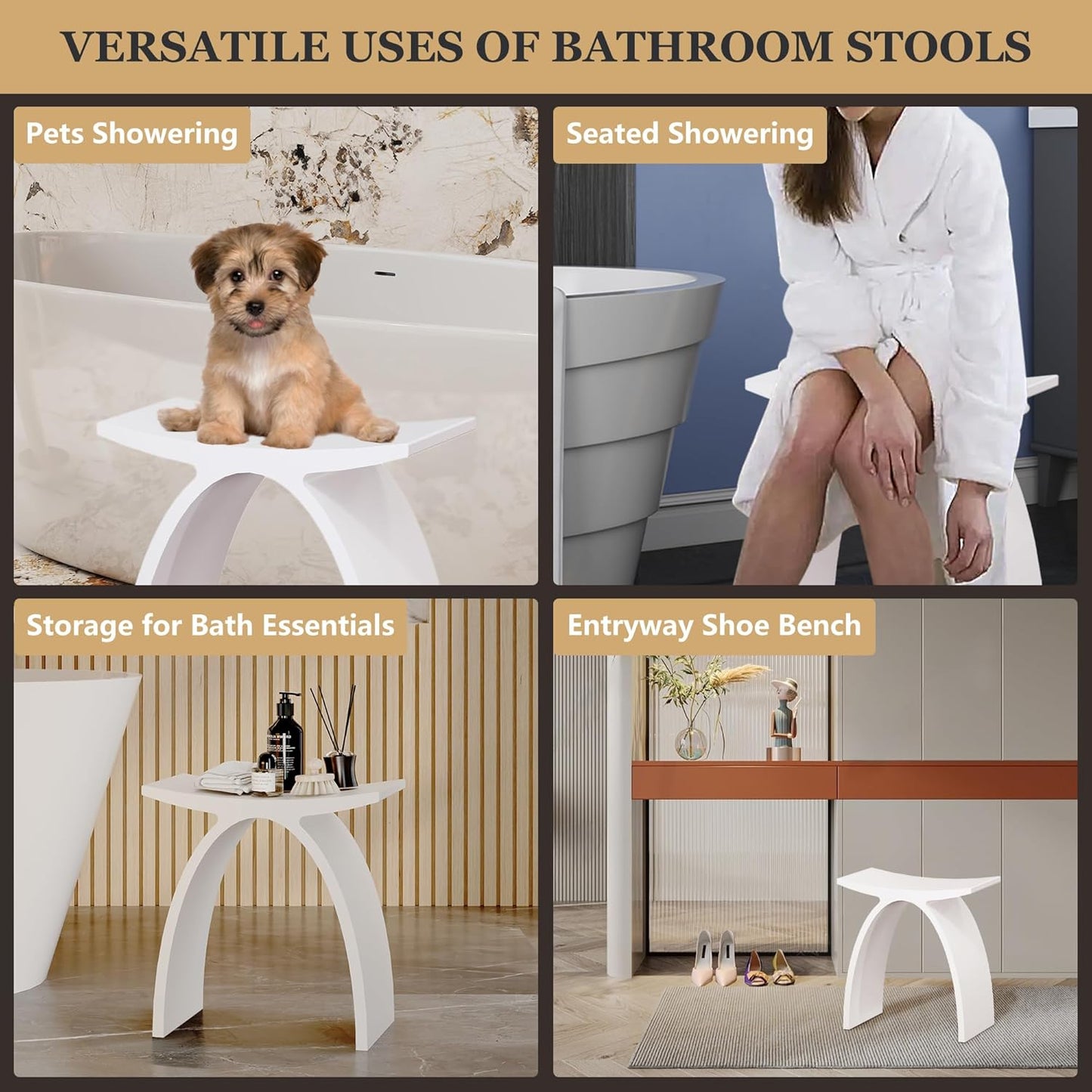 Minimalist Arched Shower Stool