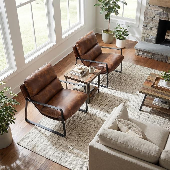 Montrose Fabric & Leather Accent Chair