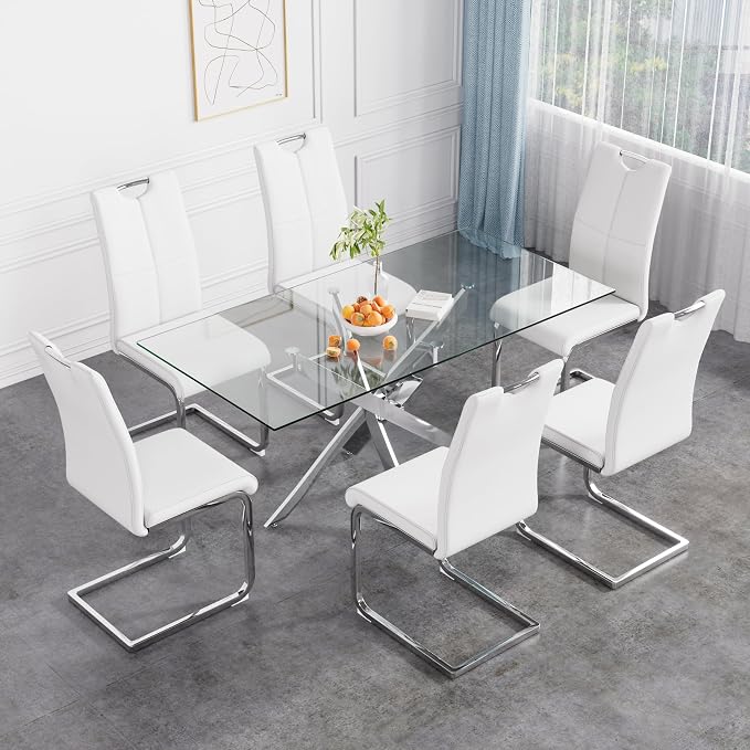 Celeste Rectangular Glass Dining Set