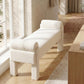 Modern Cylindrical Upholstered Linen Bench